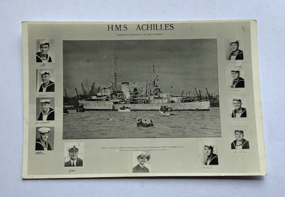 New Zealand WW2 HMS Achilles Wairarapa Members of the Ships Company Postcard